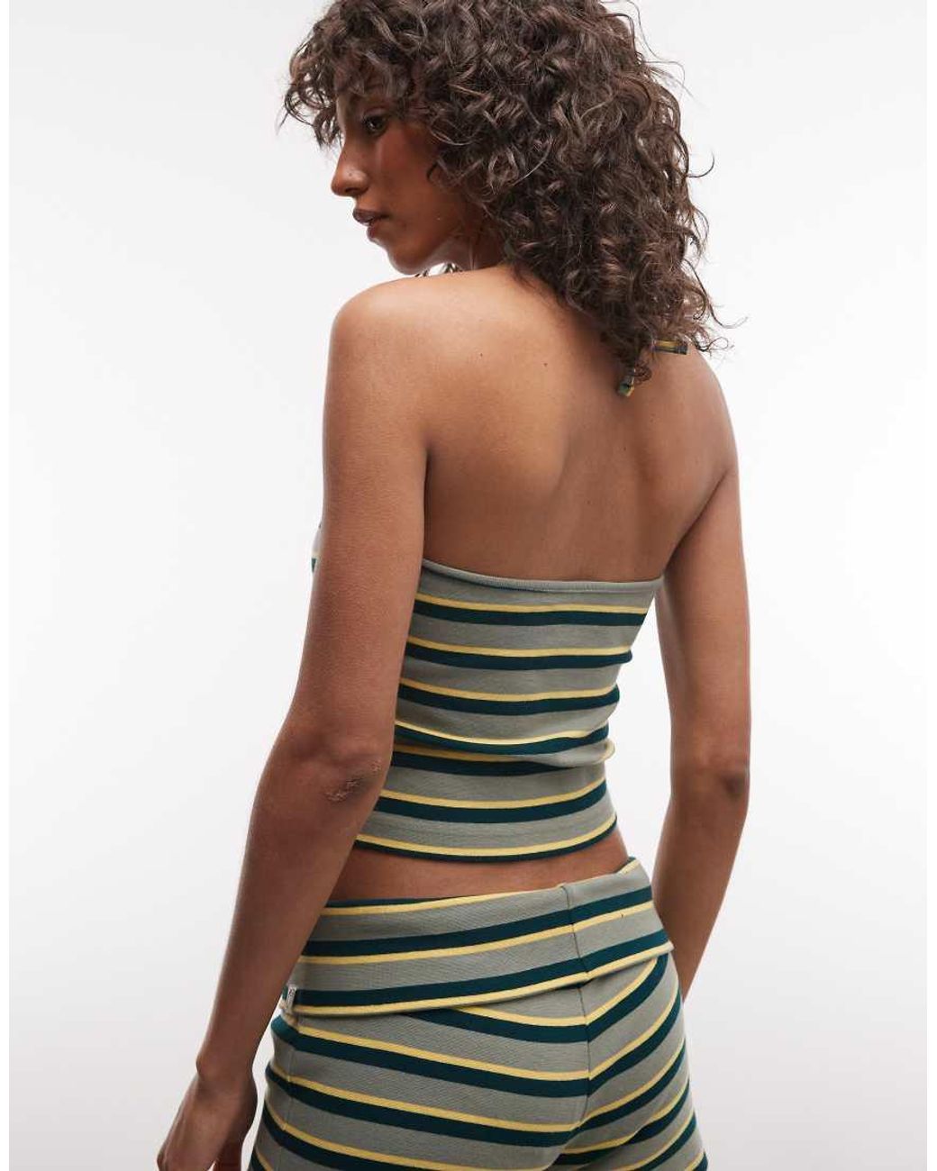 Collusion Green Keyhole Halter Top Co-ord