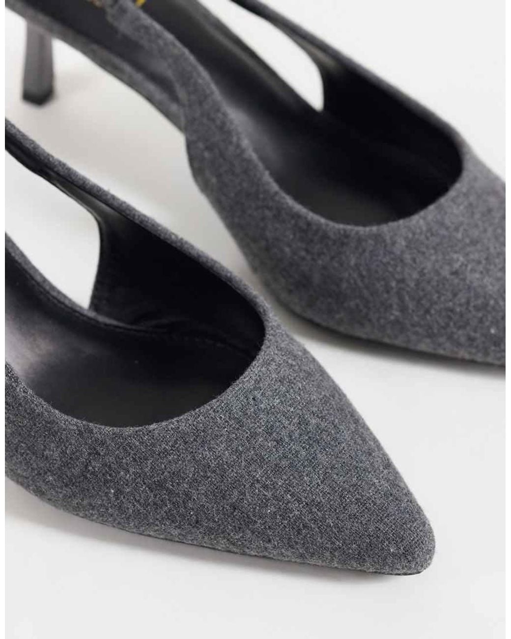 SIMMI White Simmi London Sadel Textured Slingback Heeled Shoes