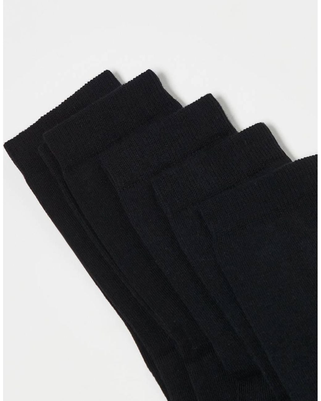 ASOS Black 5 Pack Cotton Rich Socks for men