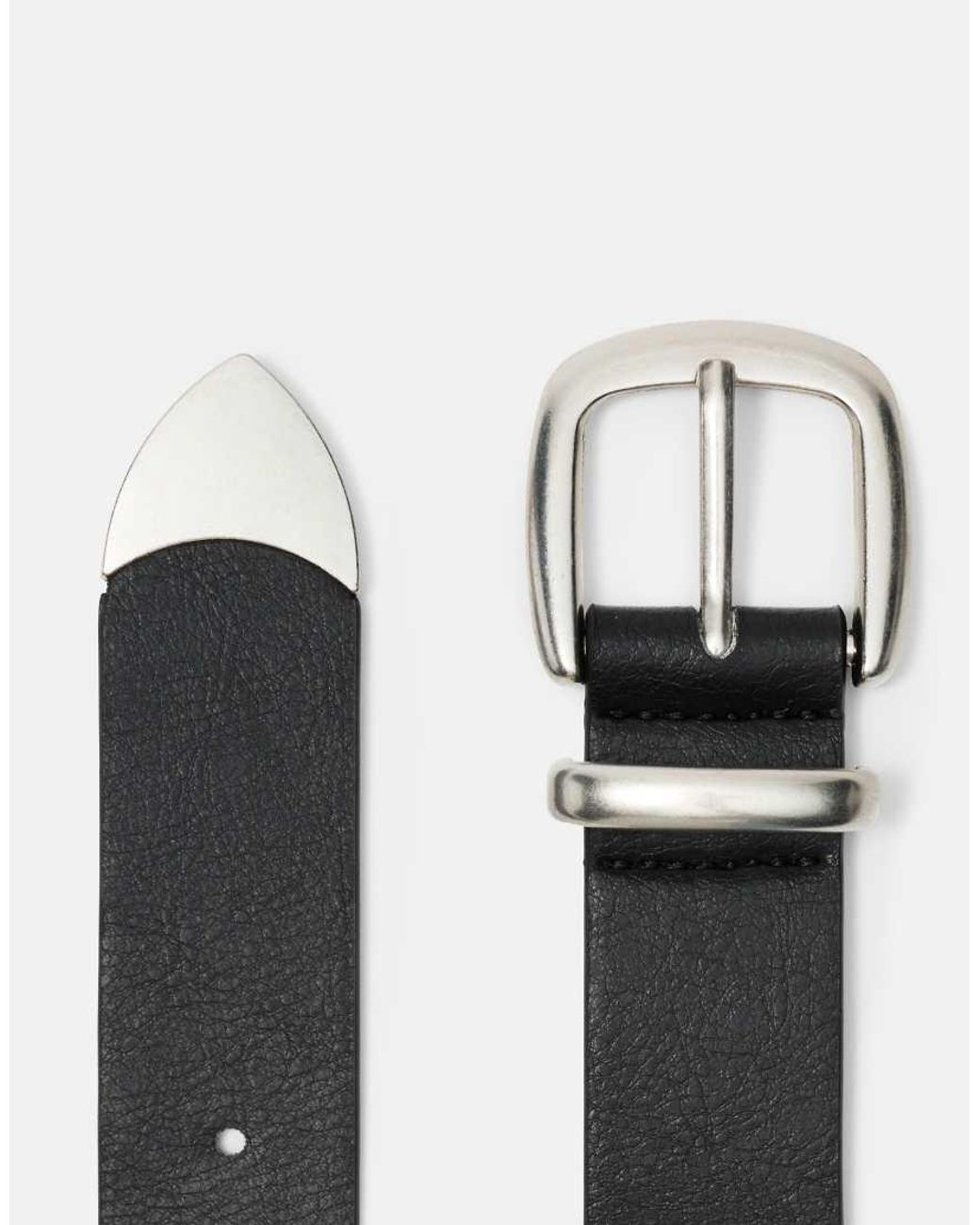 Pull&Bear Black Leather Effect Belt for men