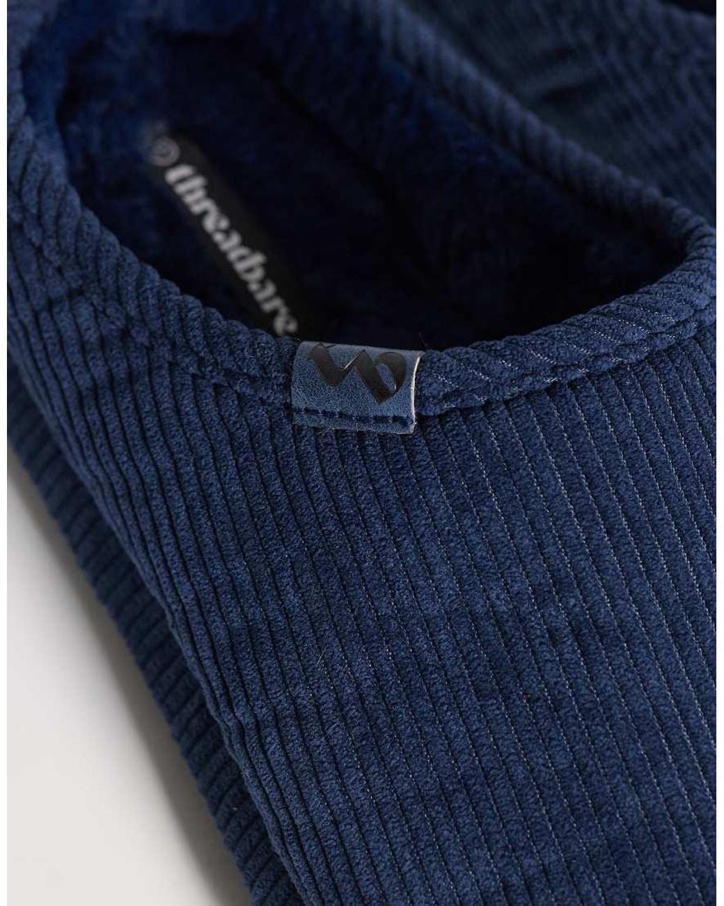 Threadbare Blue Cord Slippers for men