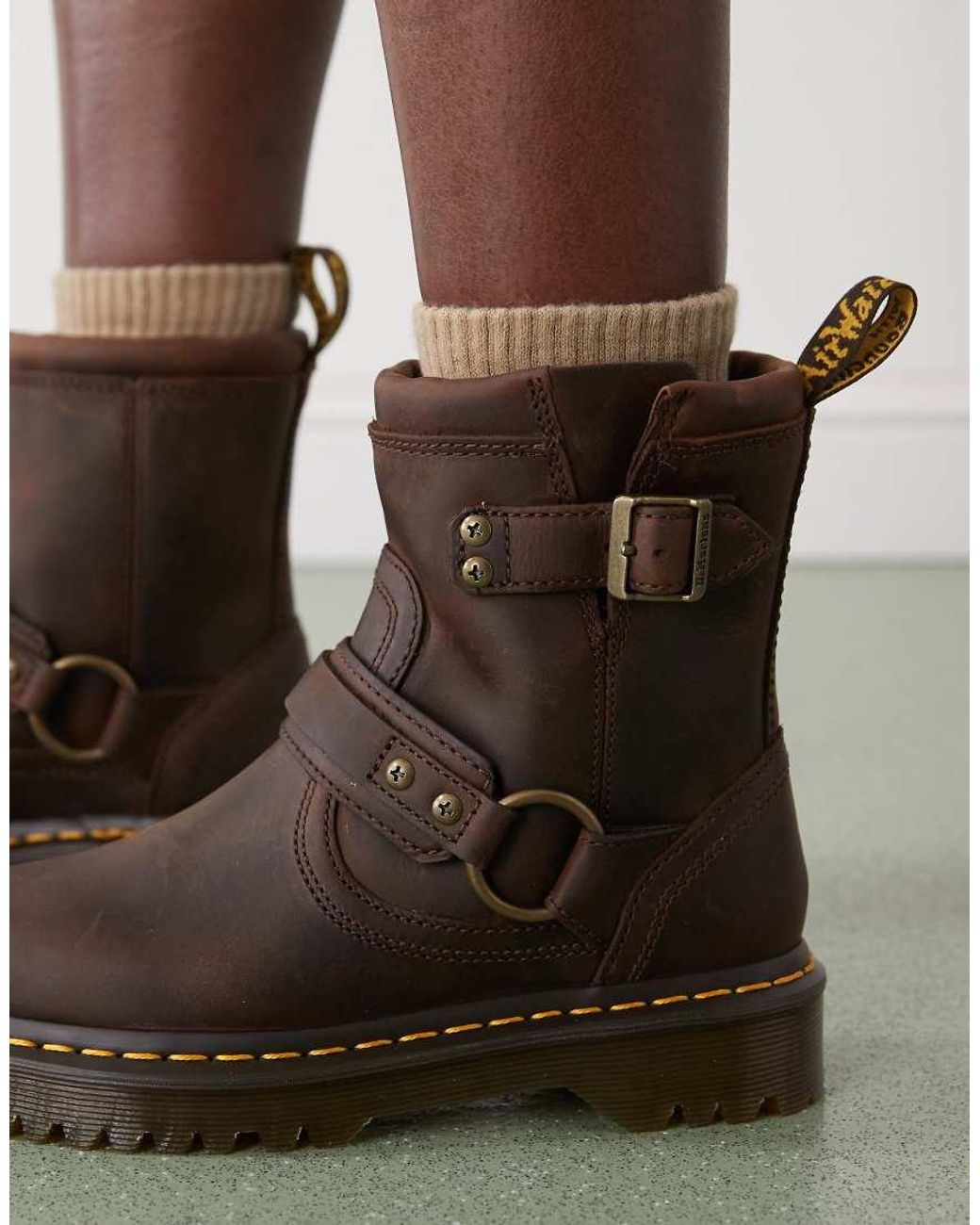 Dr. Martens Brown Harness Detail Ankle Boot