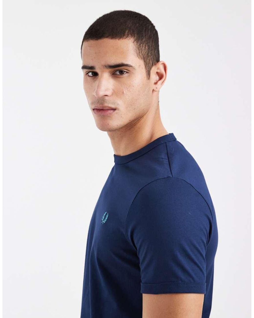 Fred Perry Blue Logo Ringer T-shirt for men