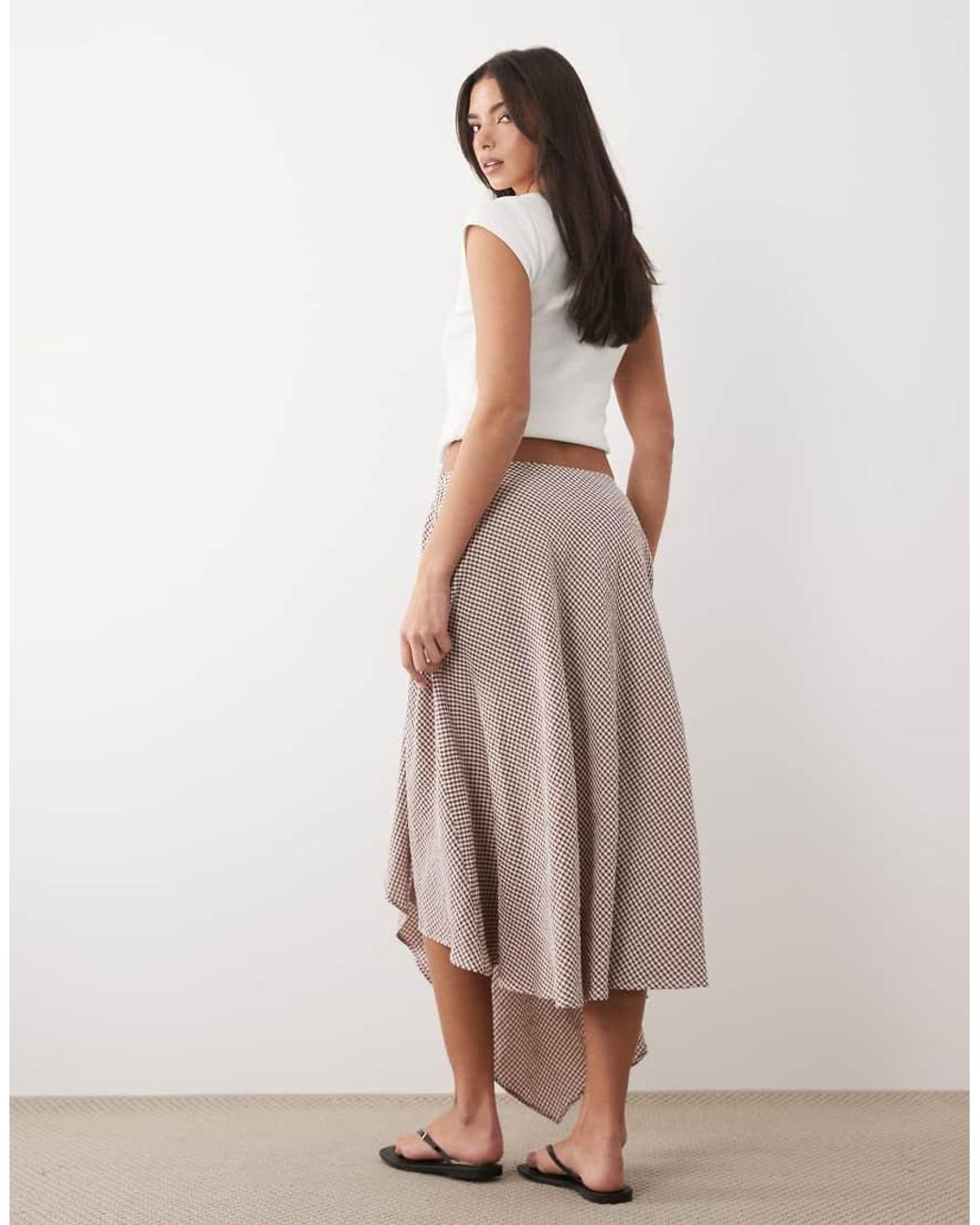 ASOS Natural Hanky Hem Maxi Skirt