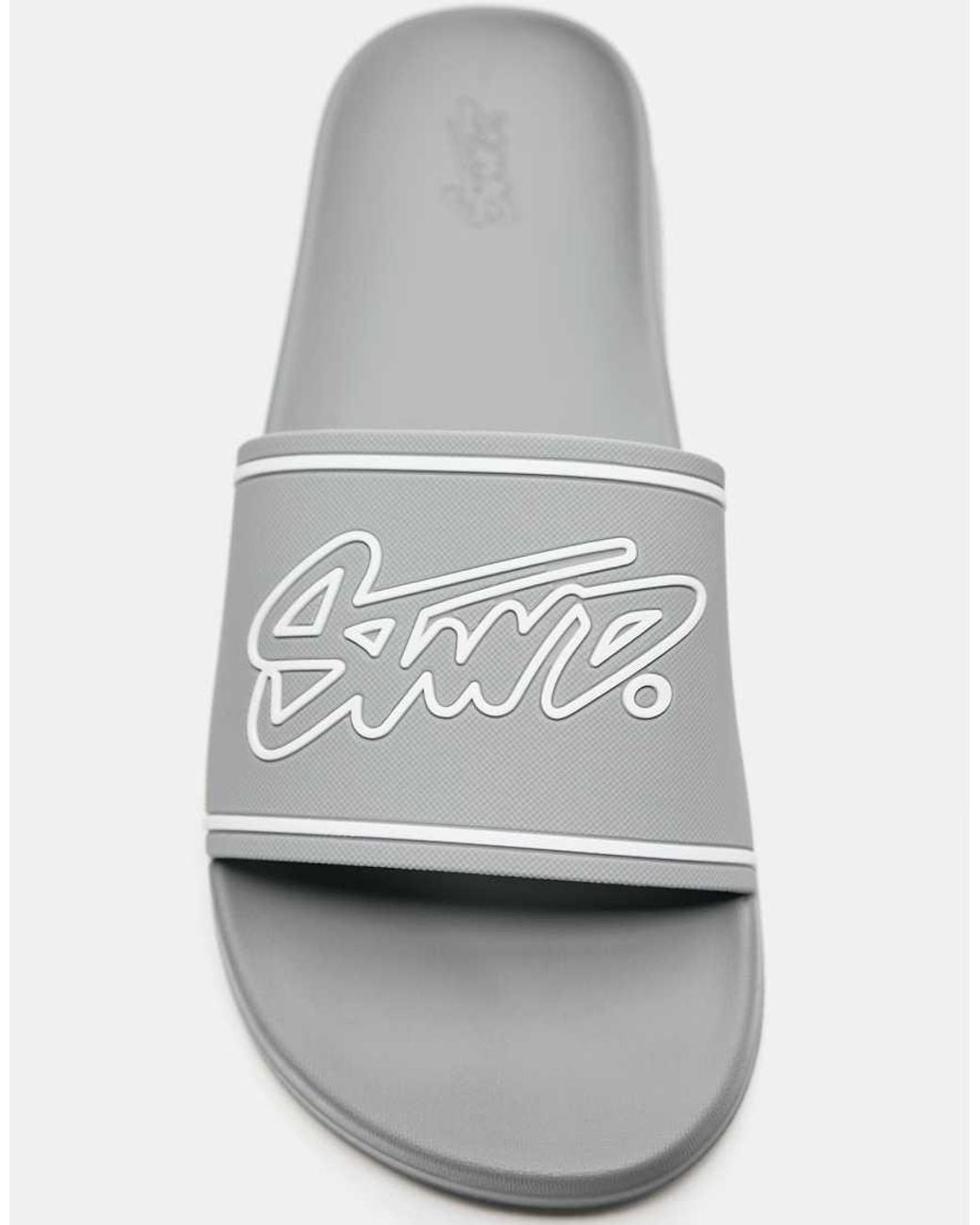 Pull&Bear Gray Stwd Rubberised Sandals for men
