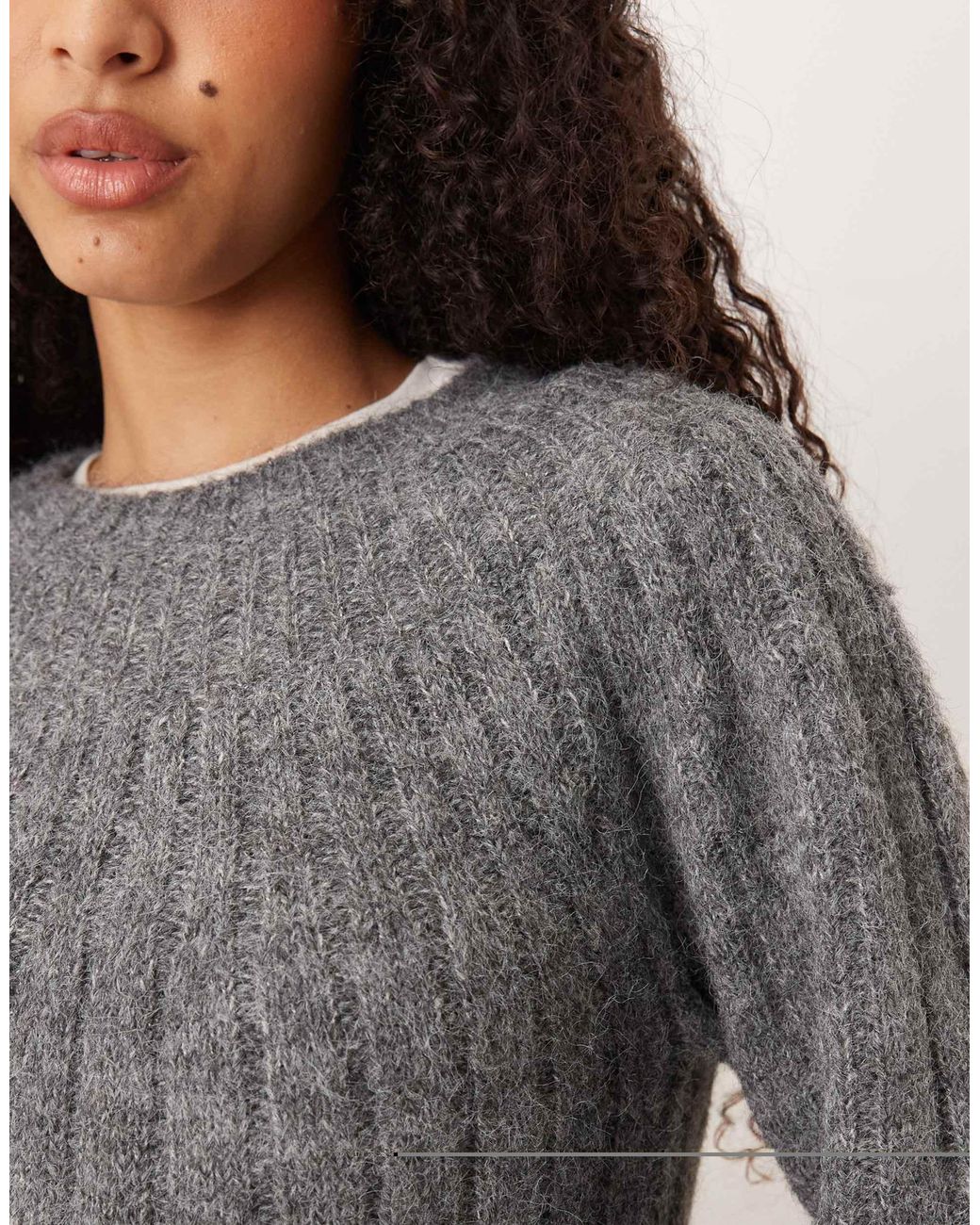 Aware Gray – pullover aus breitem grobstrick