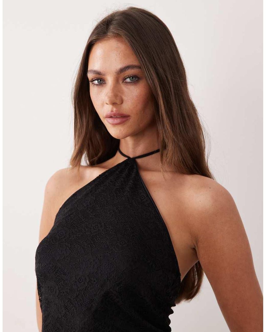 ASOS White Co-ord Lace Halter Neck Top