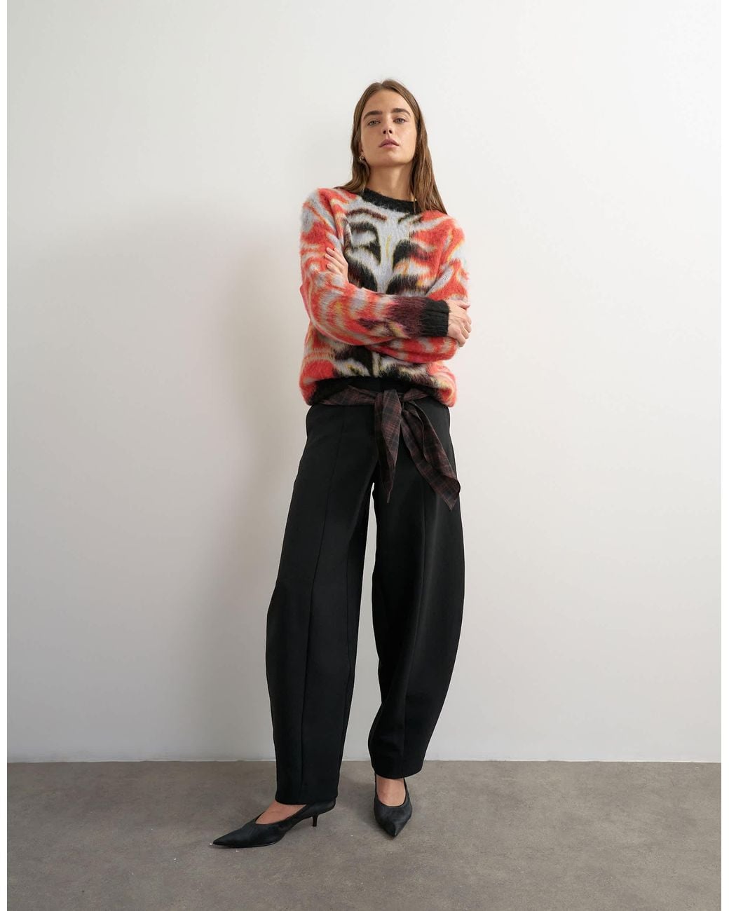 TOPSHOP Red Gestrickter, flauschiger pullover