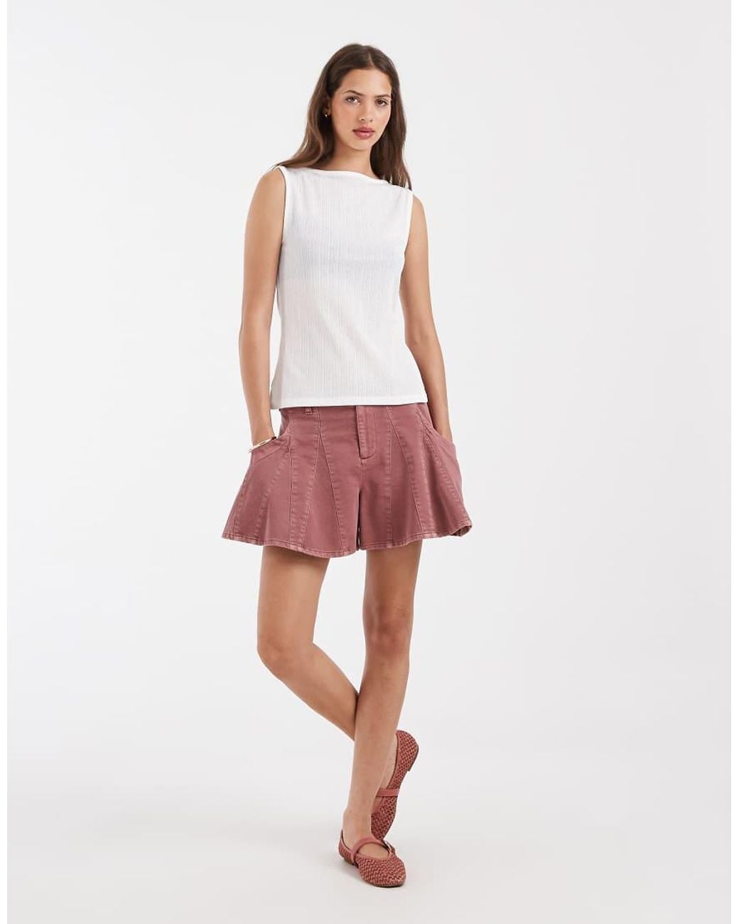 Free People Pink Song And Dance Shorts