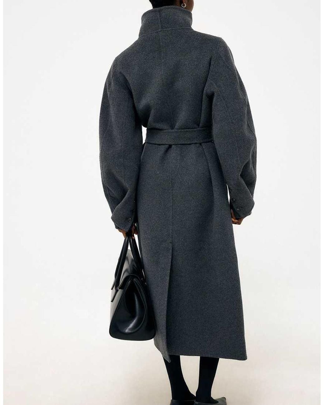 NA-KD Blue High Neck Double Faced Coat