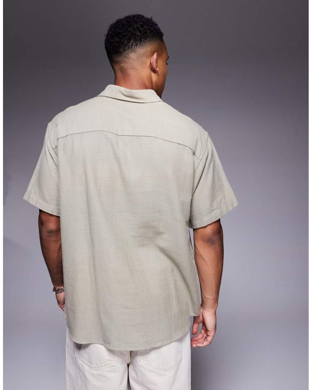 ADPT Gray Oversized Short Sleeve Shirt for men