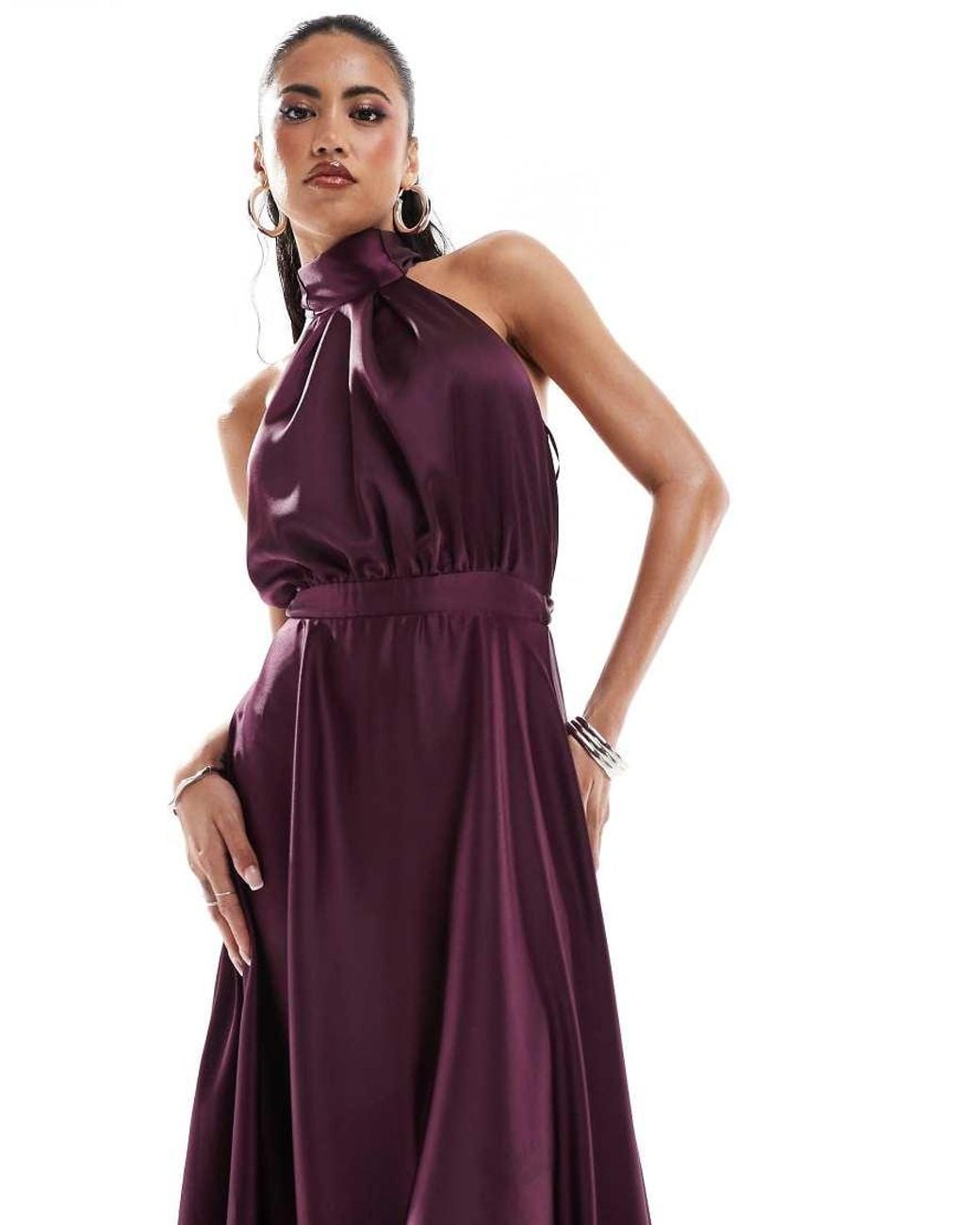 True Violet Satin Halter Neck Maxi Dress in Purple | Lyst UK True Violet Satin Halter Neck Maxi Dress in Purple | Lyst UK