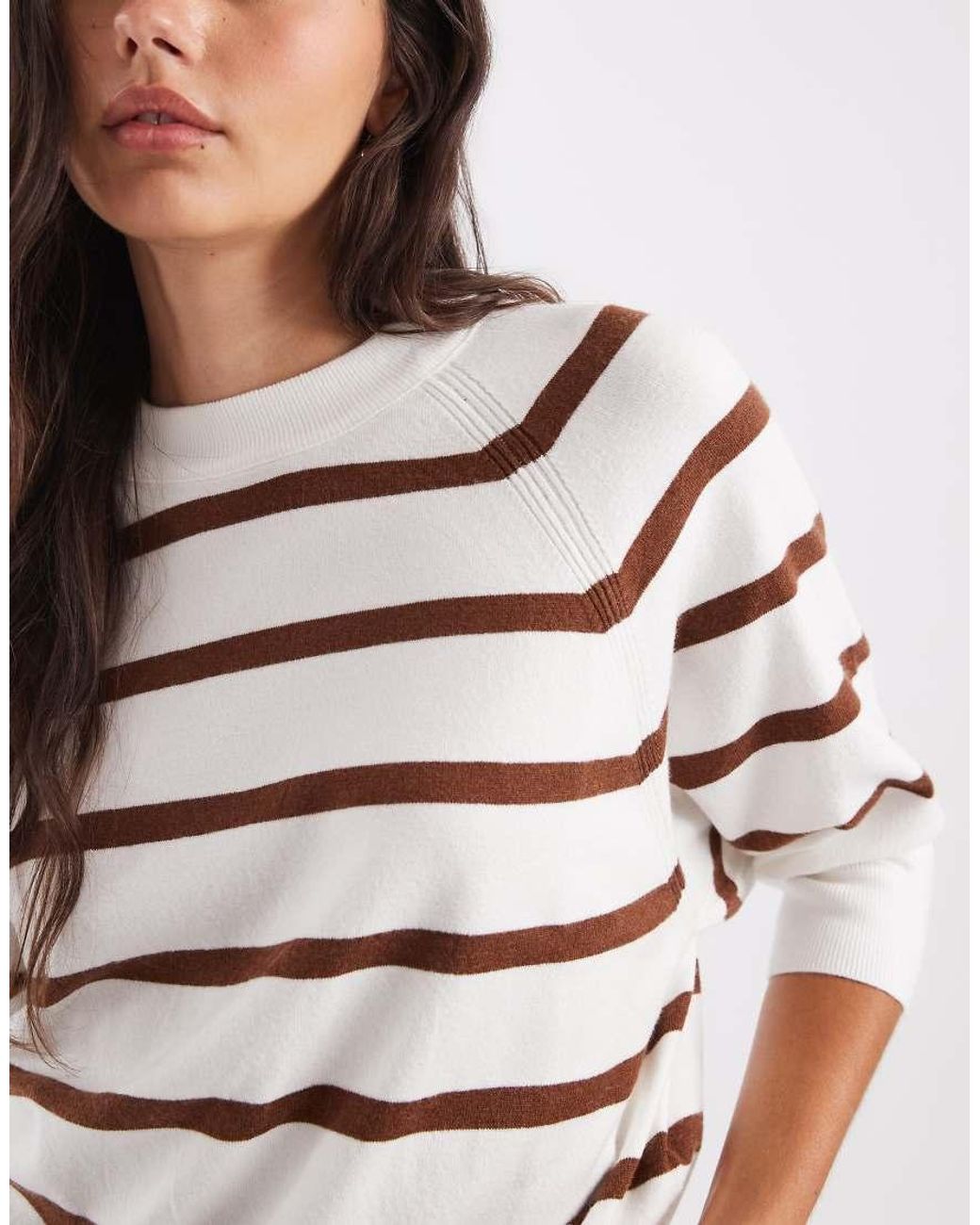 ASOS White Knitted Striped Jumper