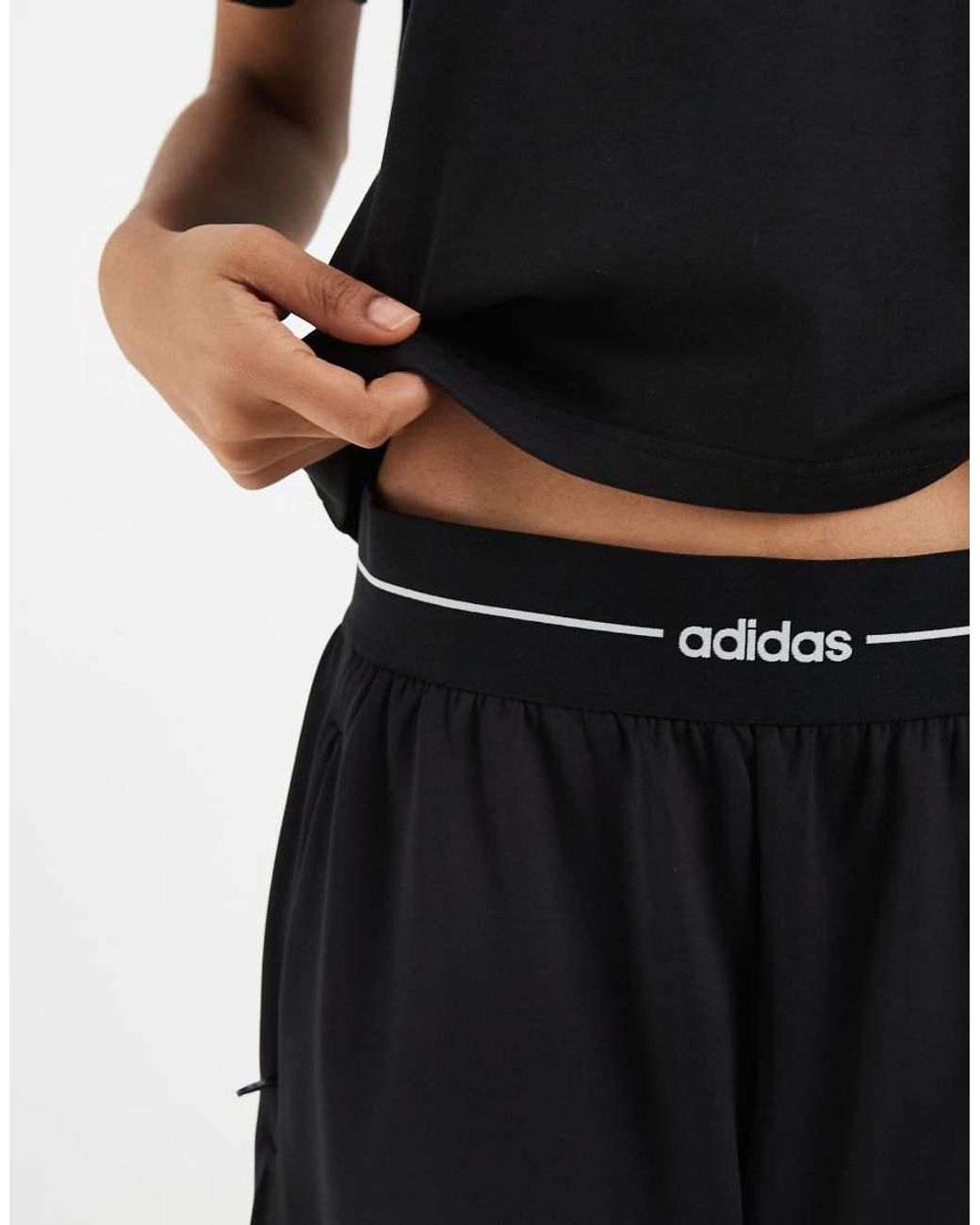 Adidas Originals Blue Adidas Training Hyperglam Barrel joggers With Linear Logo