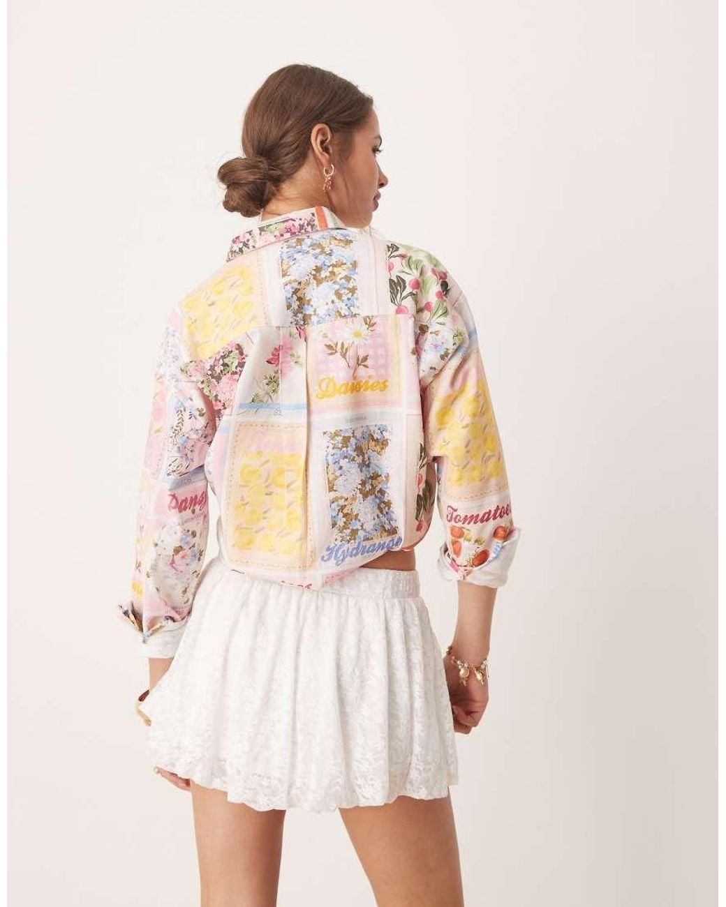 Miss Selfridge White Lace Bubble Mini Skirt