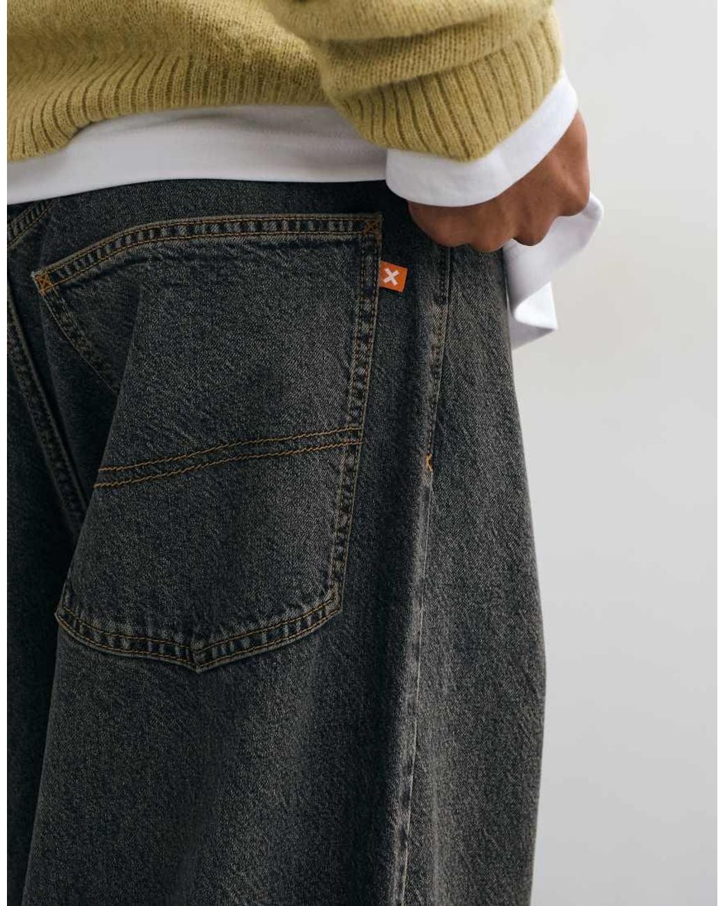 Collusion Brown X003 Wide Leg Mid Rise Jean for men