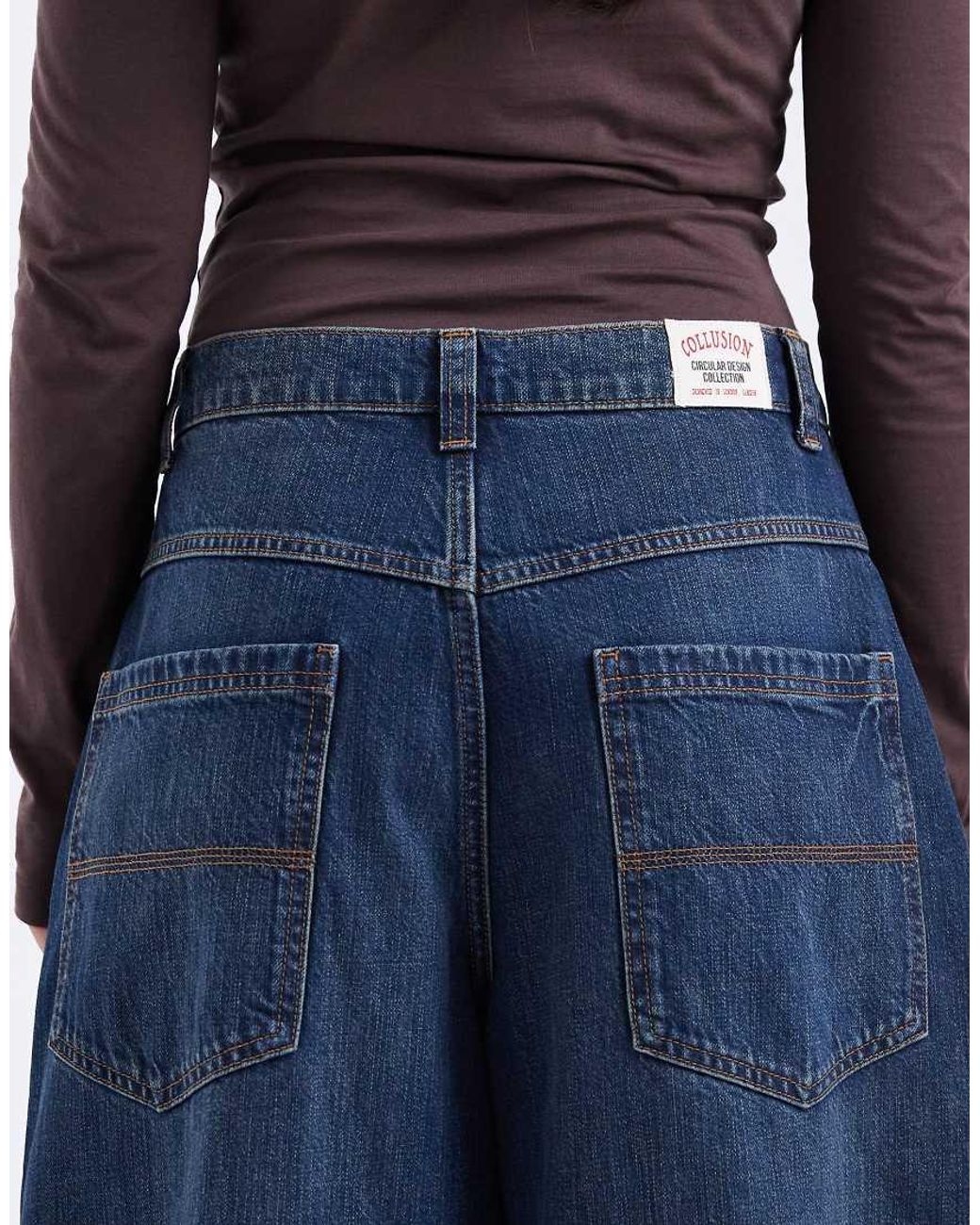 Collusion Blue Circular Design Collection Xl Balloon Jeans