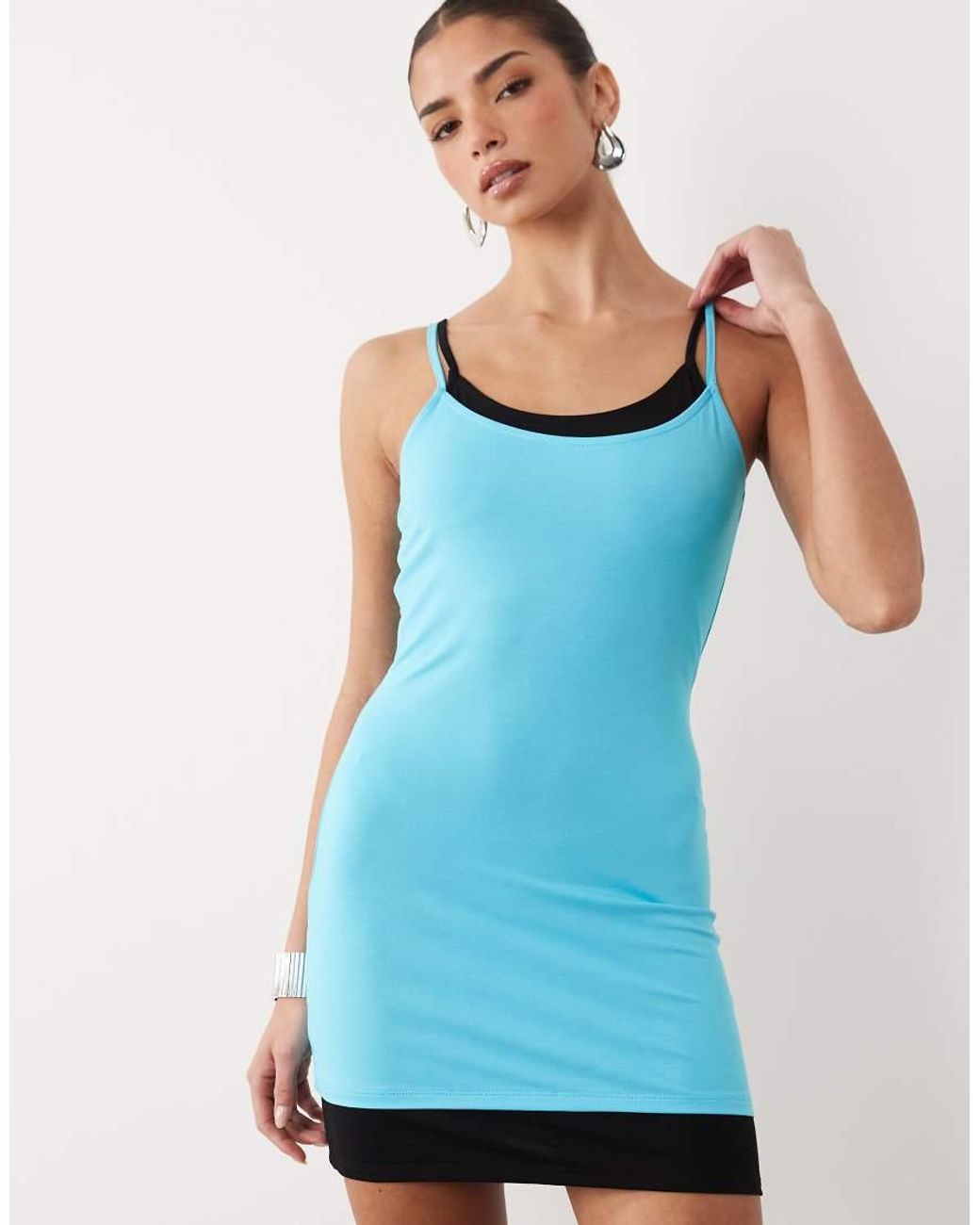 ASOS Blue Double Layer Mini Dress