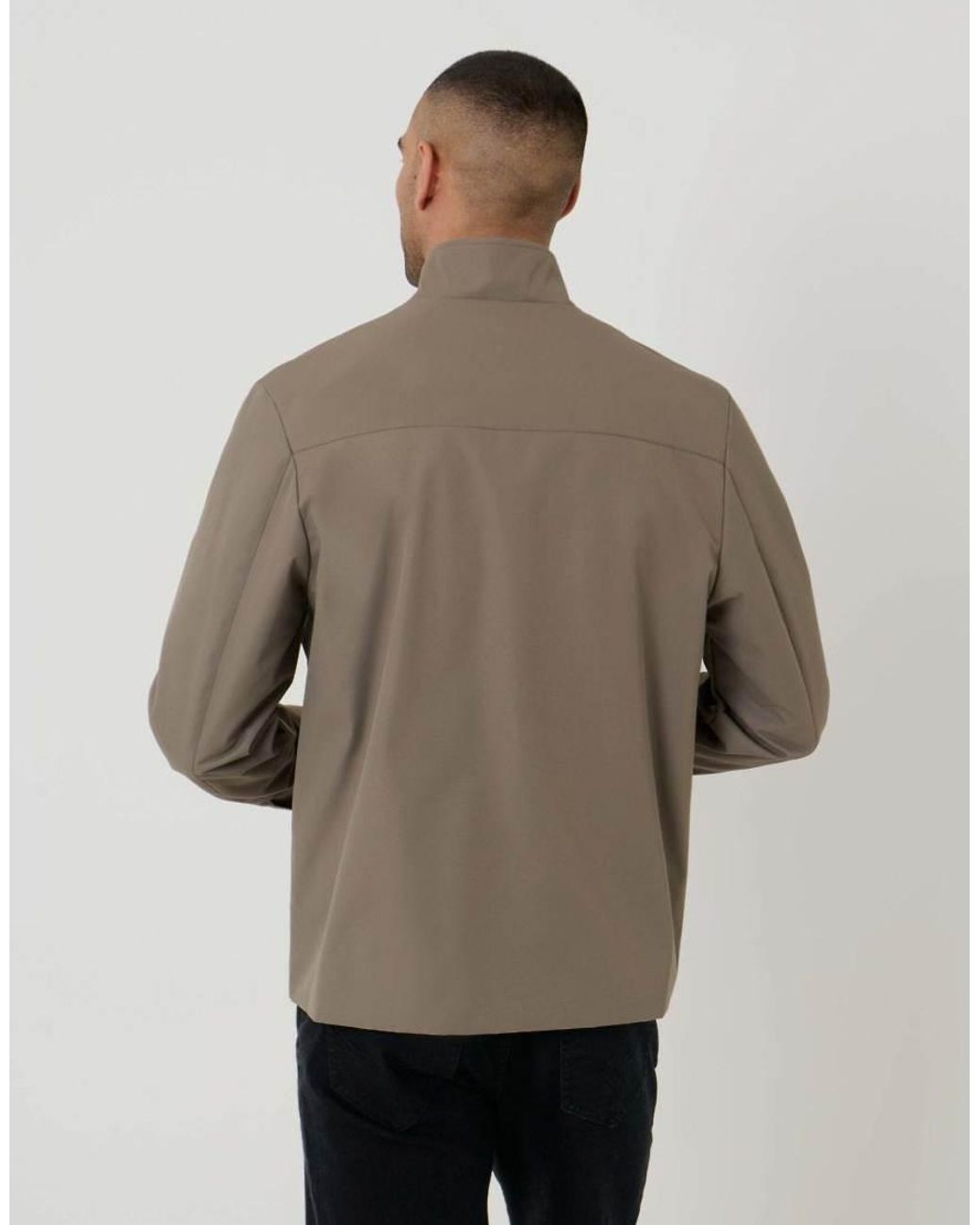 Threadbare Brown Showerproof Lightweight Zip Up Harrington Jacket for men