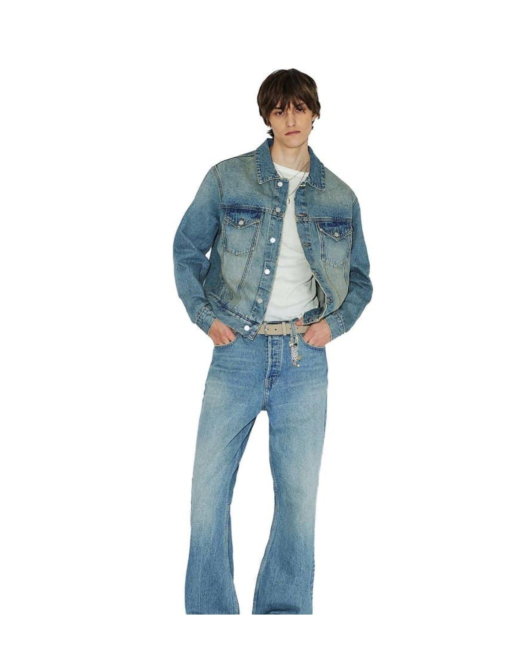 Dr. Denim Blue Rift Wide Leg Bootcut Jeans for men