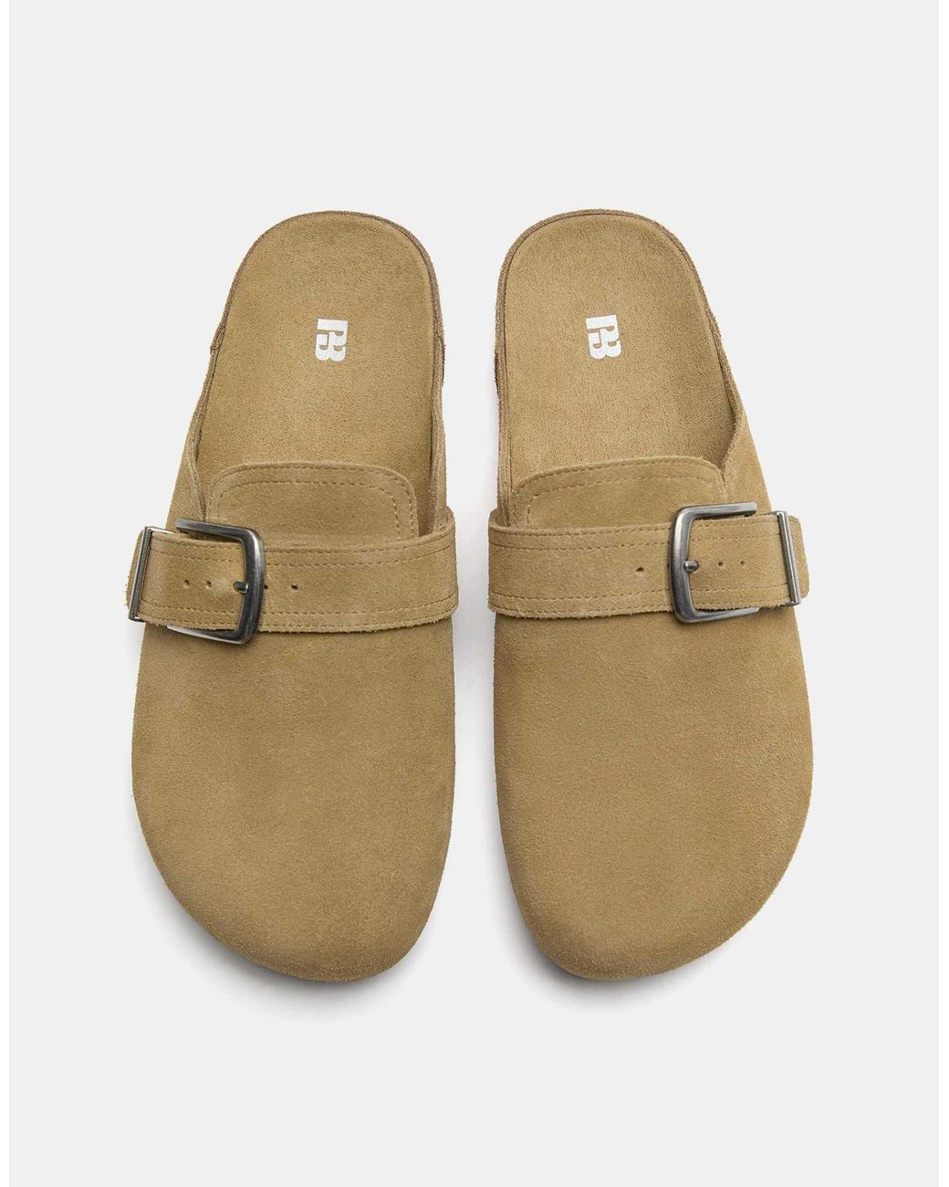 Sabots en cuir à boucles - sable Pull&Bear en coloris Multicolor