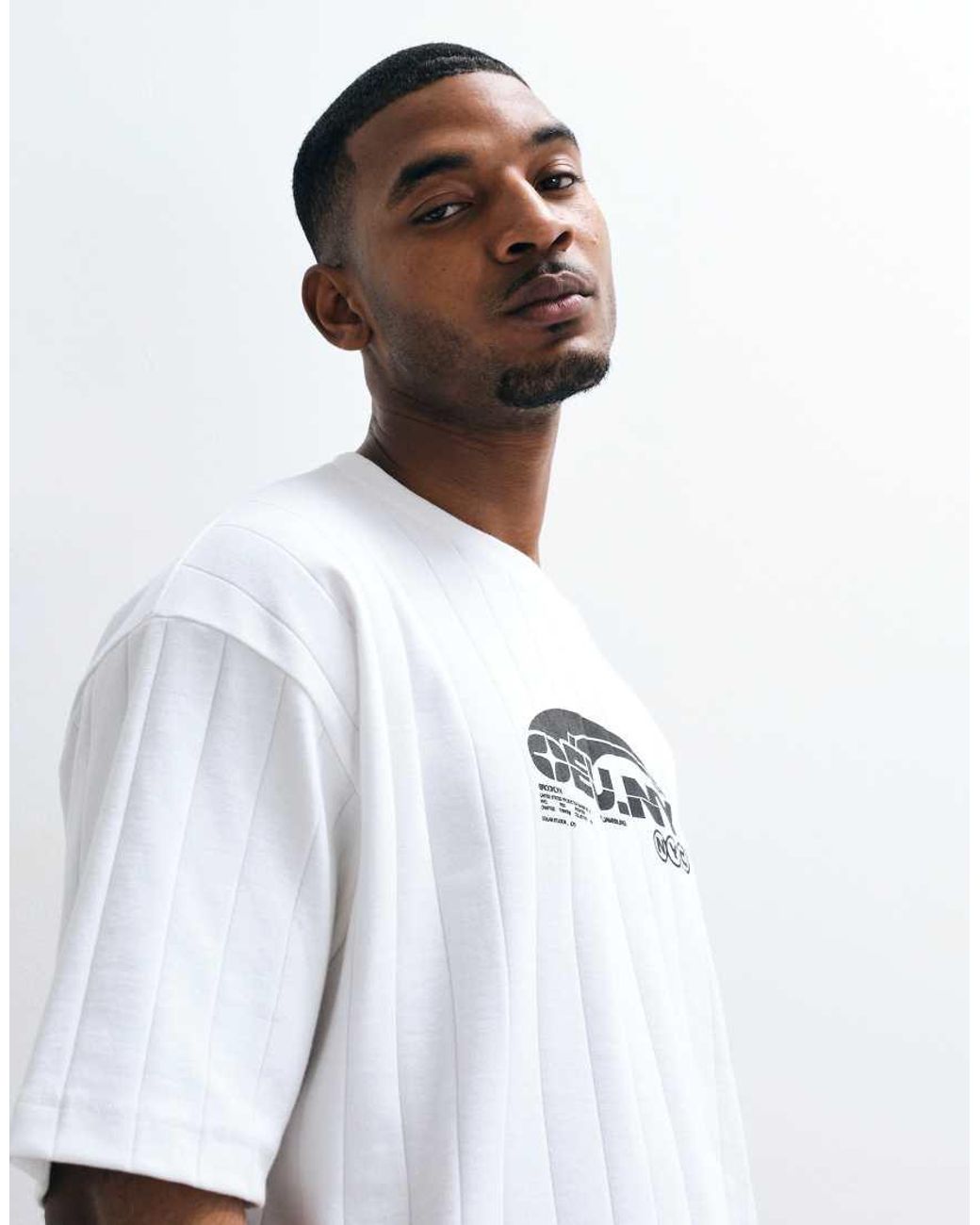 ASOS White Heavyweight Boxy Oversized T-shirt With Text Front Graphic for men
