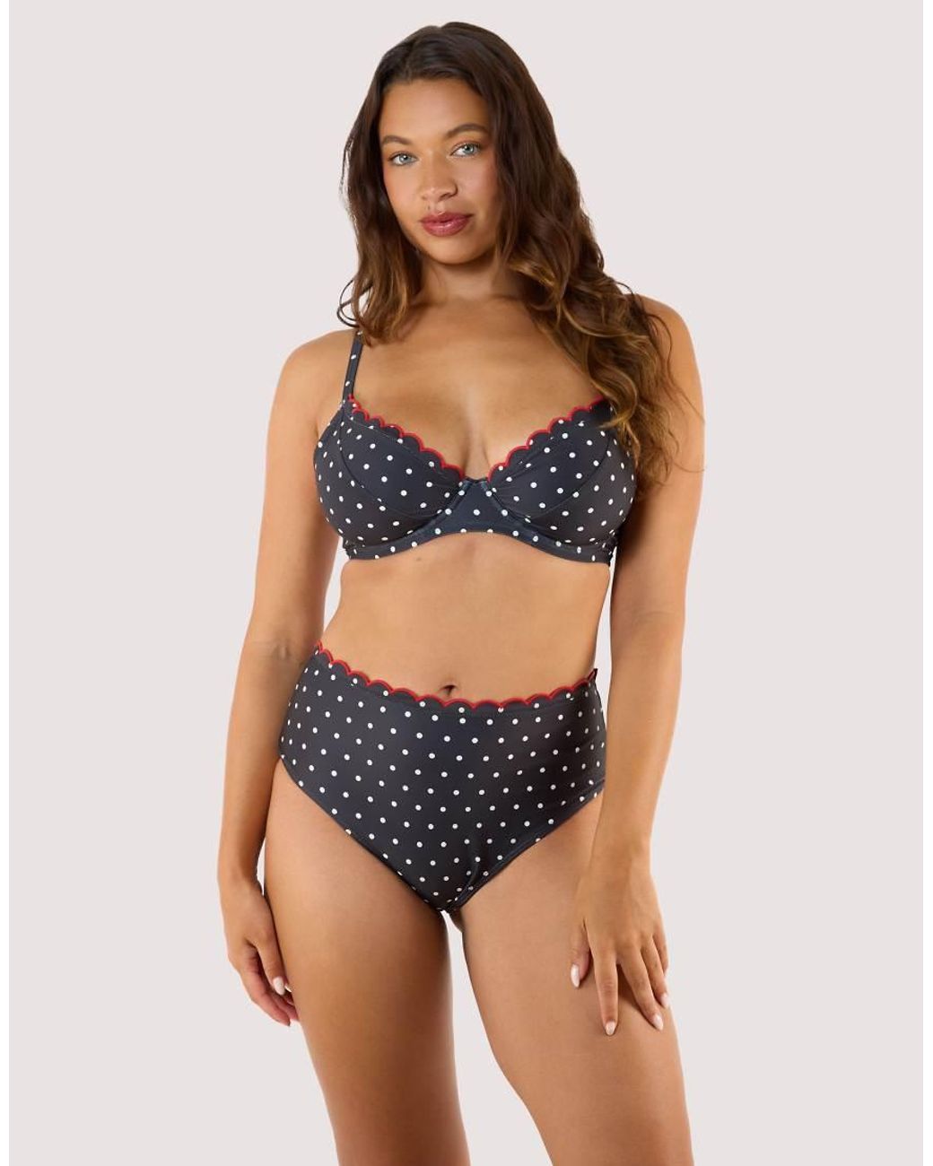 Peek & Beau Blue Dottie Scallop High Waist Brief