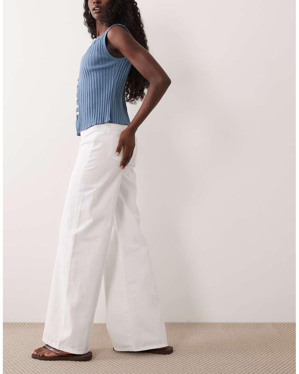 Mango White Teen Straight Leg Jeans