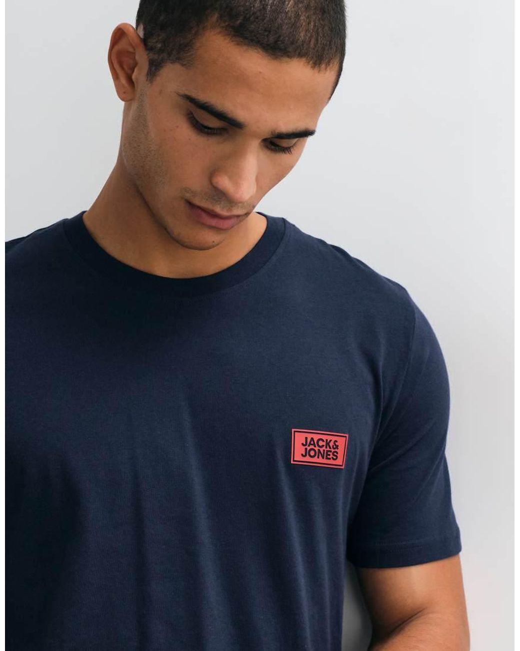Jack & Jones Blue Chest Logo T-shirt for men