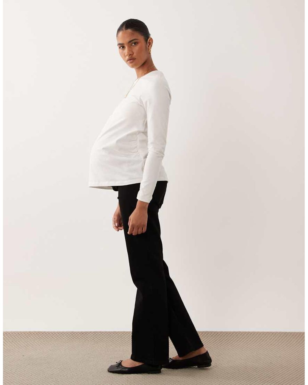 ASOS White Asos Design Maternity Comfort Stretch Straight Leg Jeans