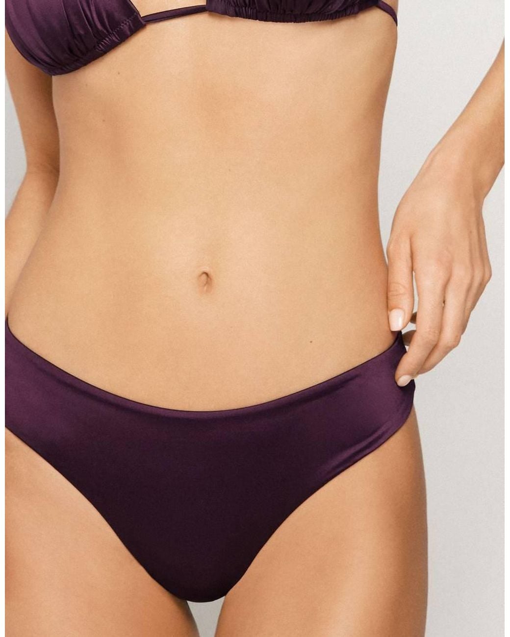 Tezenis Purple Shiny Glam Brazillian Bikini Bottoms