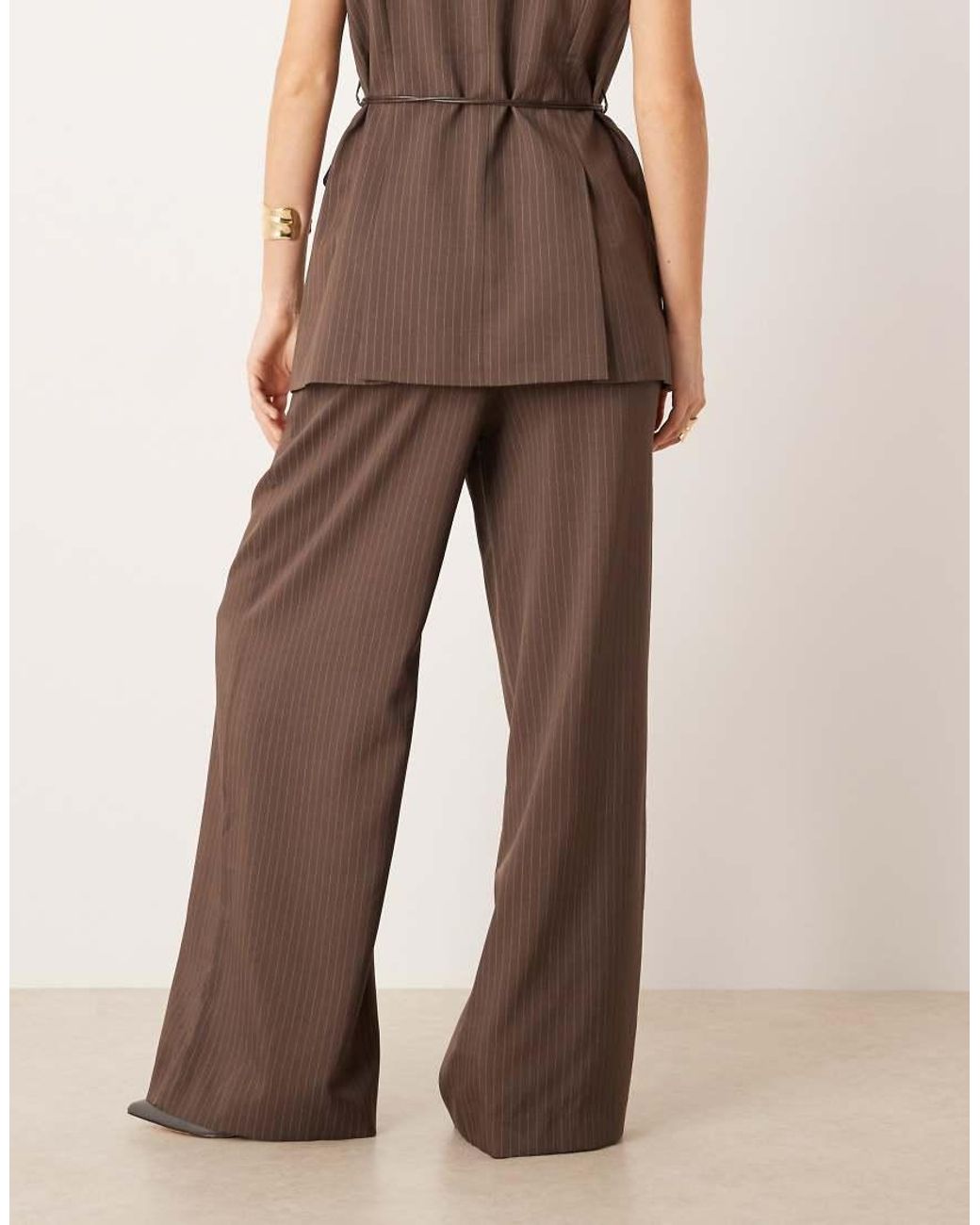 Y.A.S Natural Mid Waist Wide Leg Tailored Trousers Co-ord