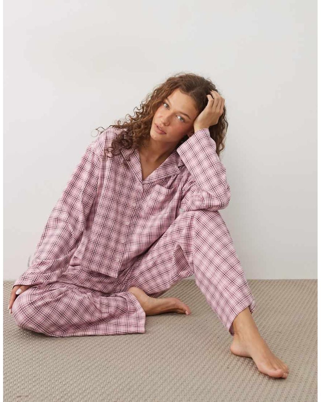 Cotton On Pink Dreamy Soft Pyjama Boxy Shirt And Flare Trouser