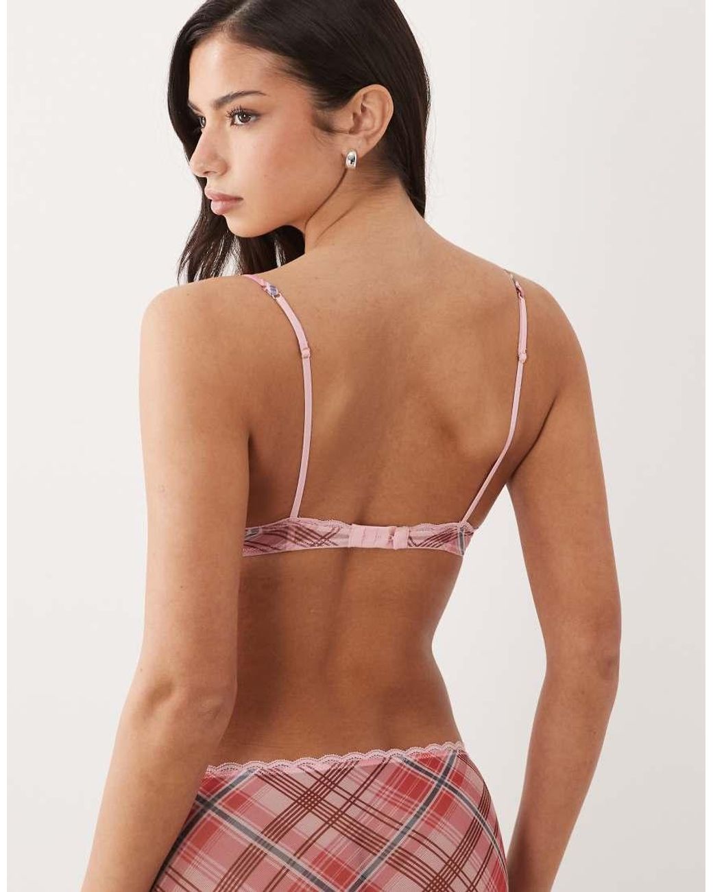 ASOS Red Shaunie Sheer Mesh Underwire Balcony Bra