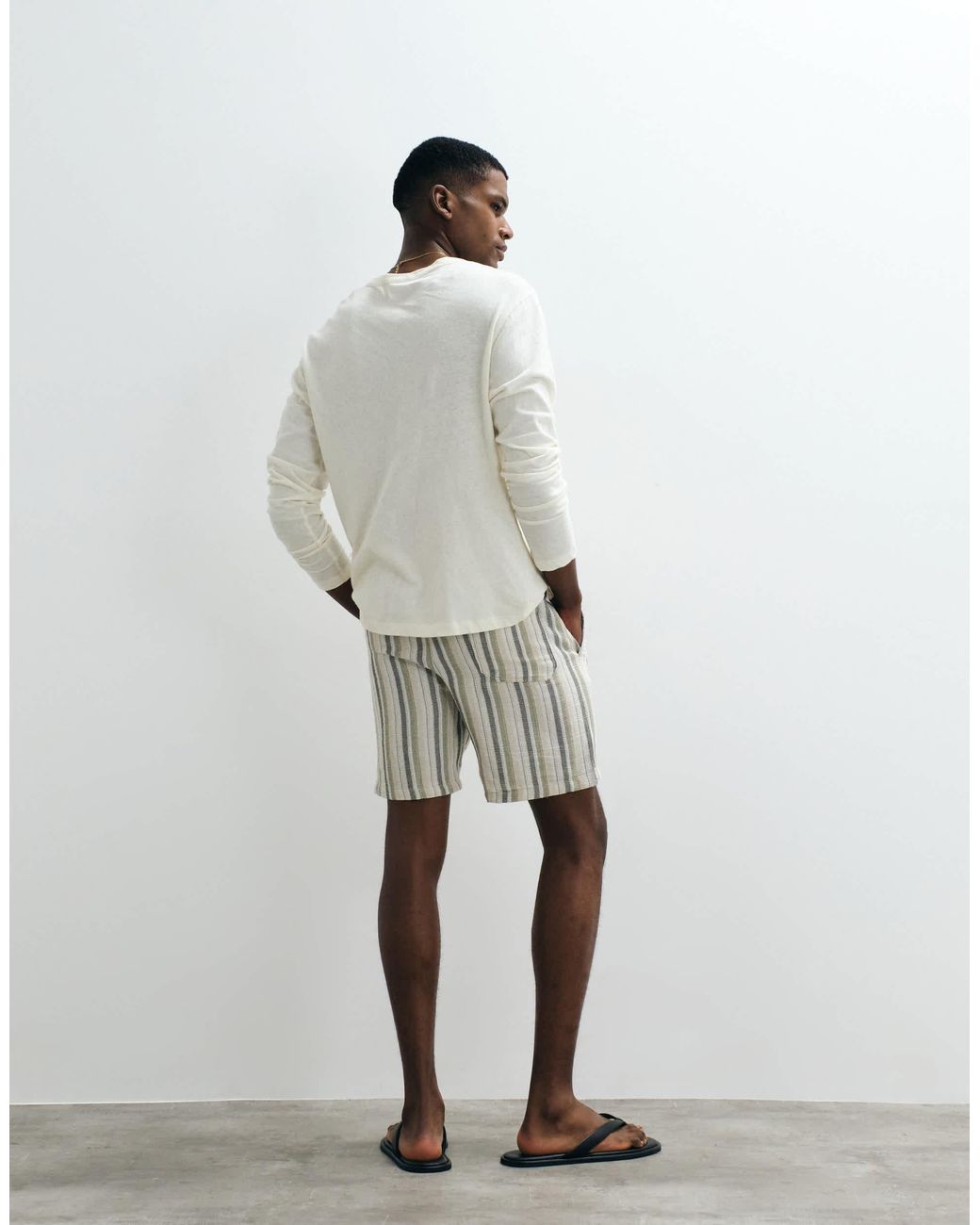 Short rayé avec cordon Only & Sons pour homme en coloris White