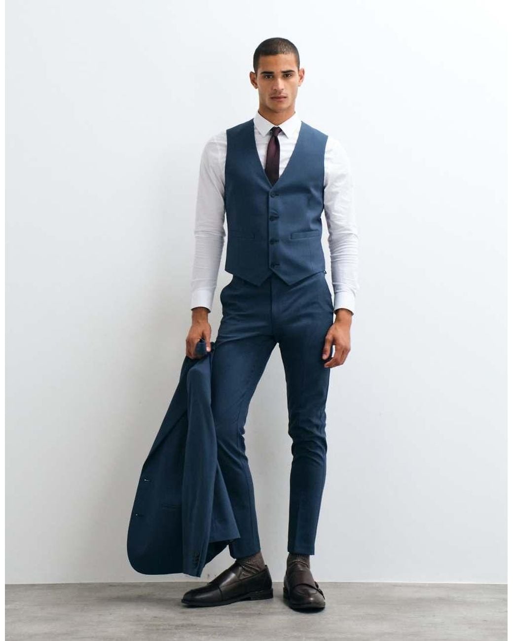 ASOS Blue Skinny Suit Waistcoat for men