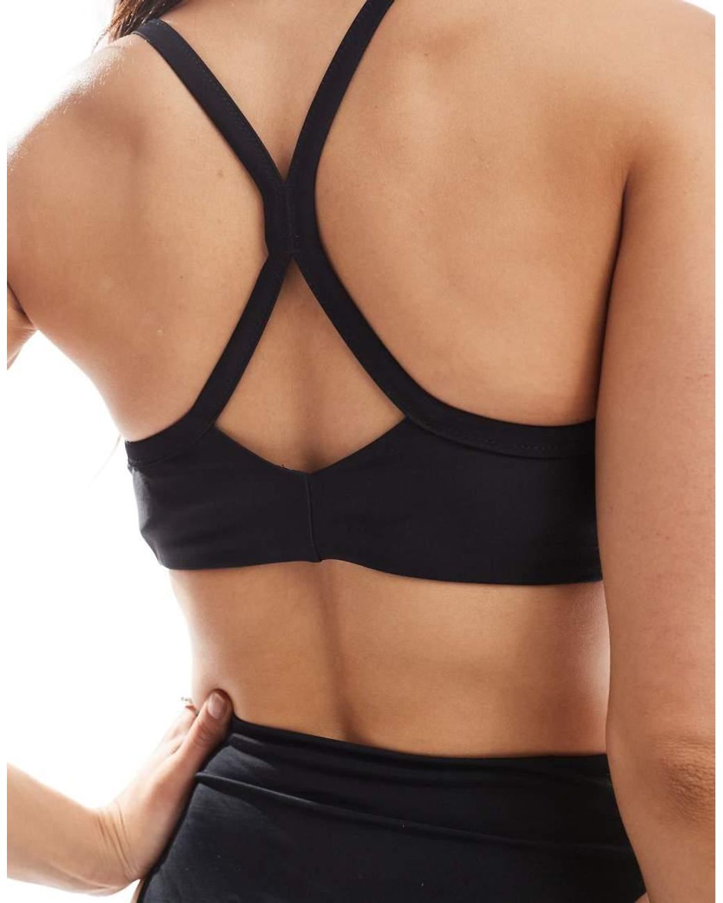 Speedo Black Swim Tops Racerback Crop Swim Top
