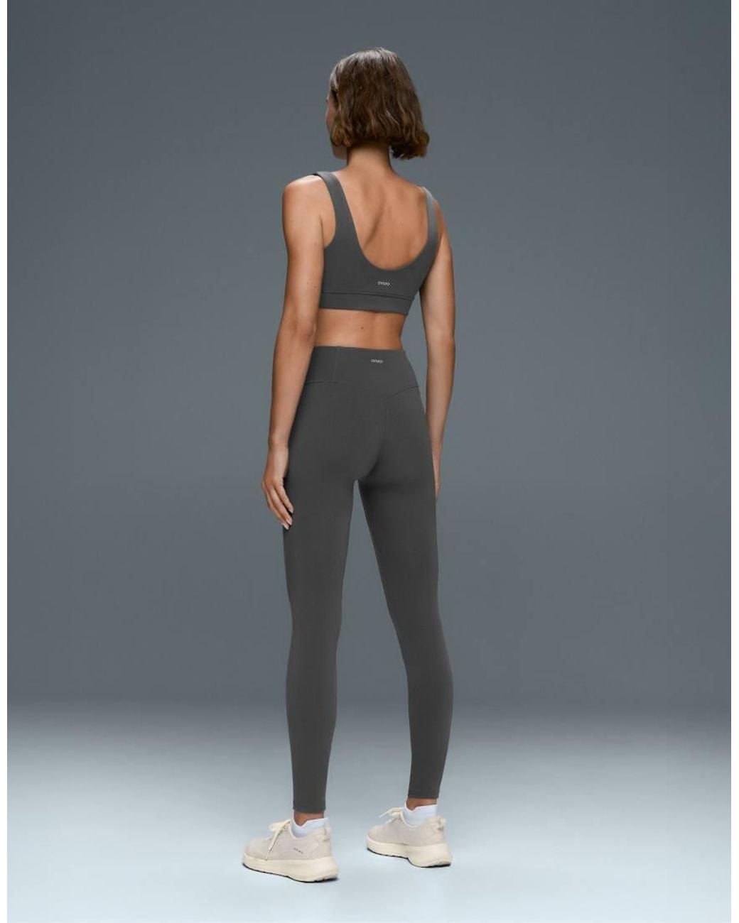Oysho Gray Cotton Blend Medium-Support Sports Bra
