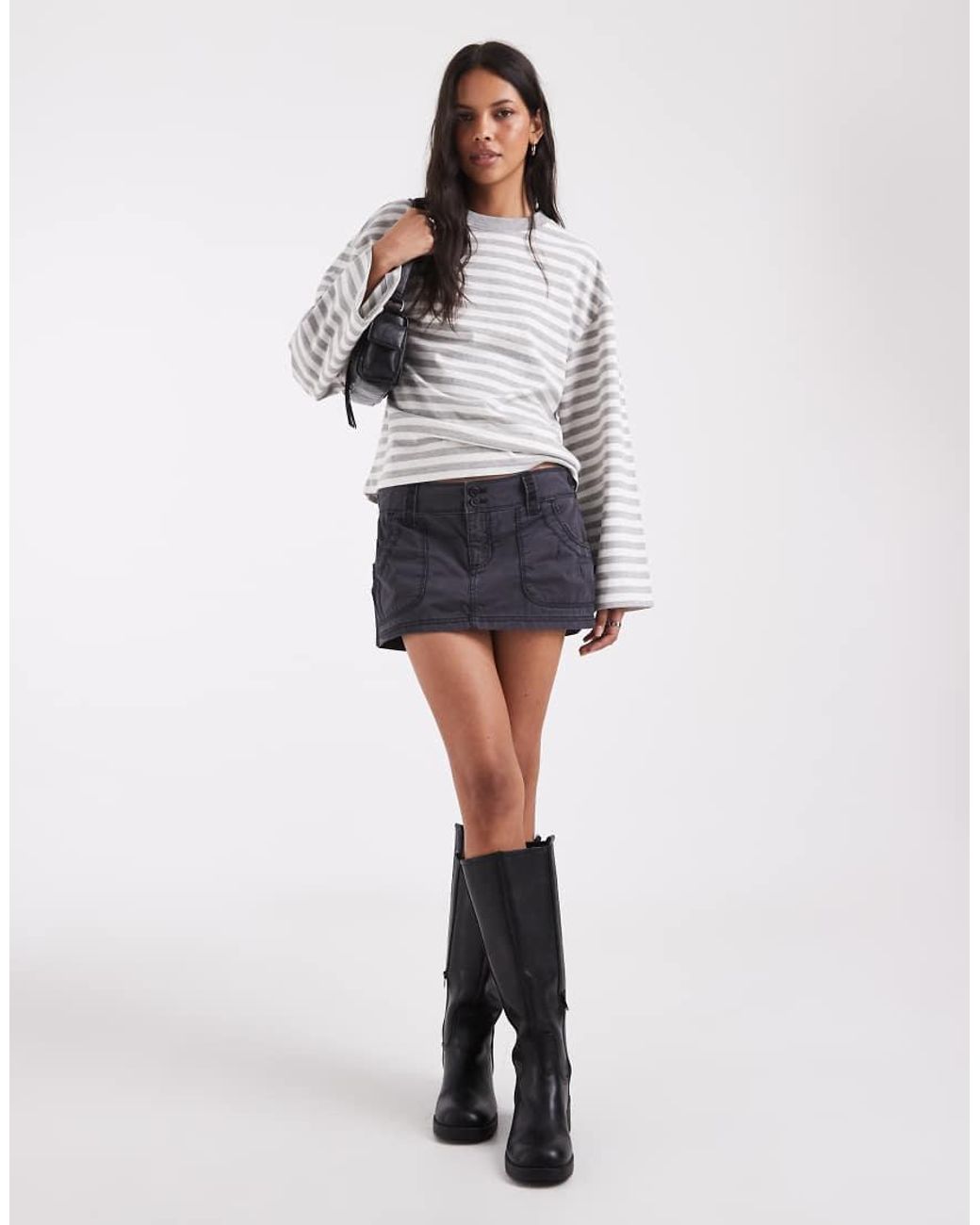 Hollister White Low Rise Poplin Mini Skirt
