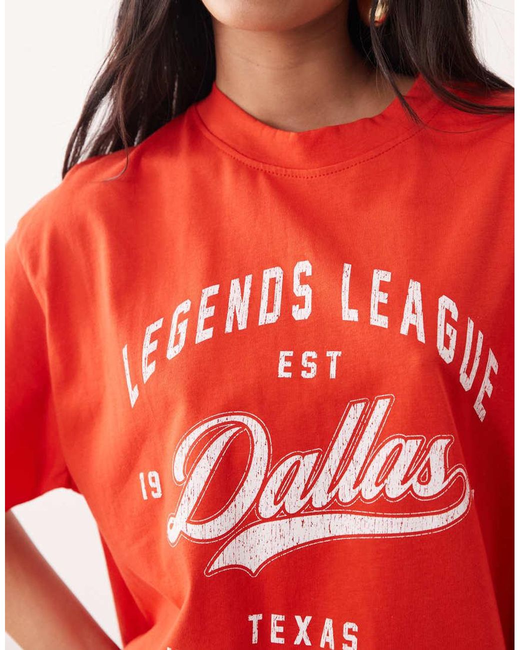 ASOS Red Oversized T-shirt With Dallas Football Graphic