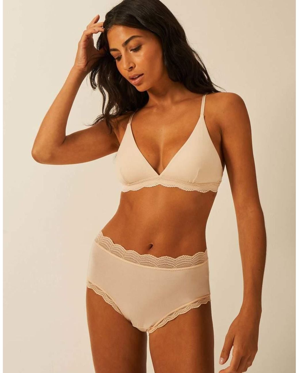 Stripe & Stare Brown Triangle Lace Bra