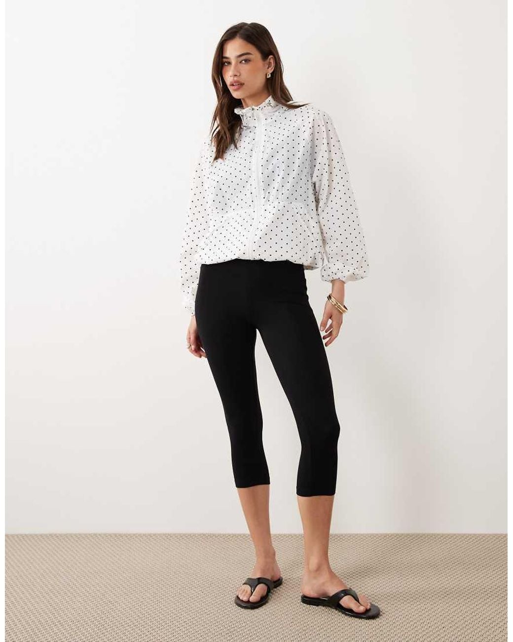Brave Soul White Polka Dot Windbreaker With toggle Detail