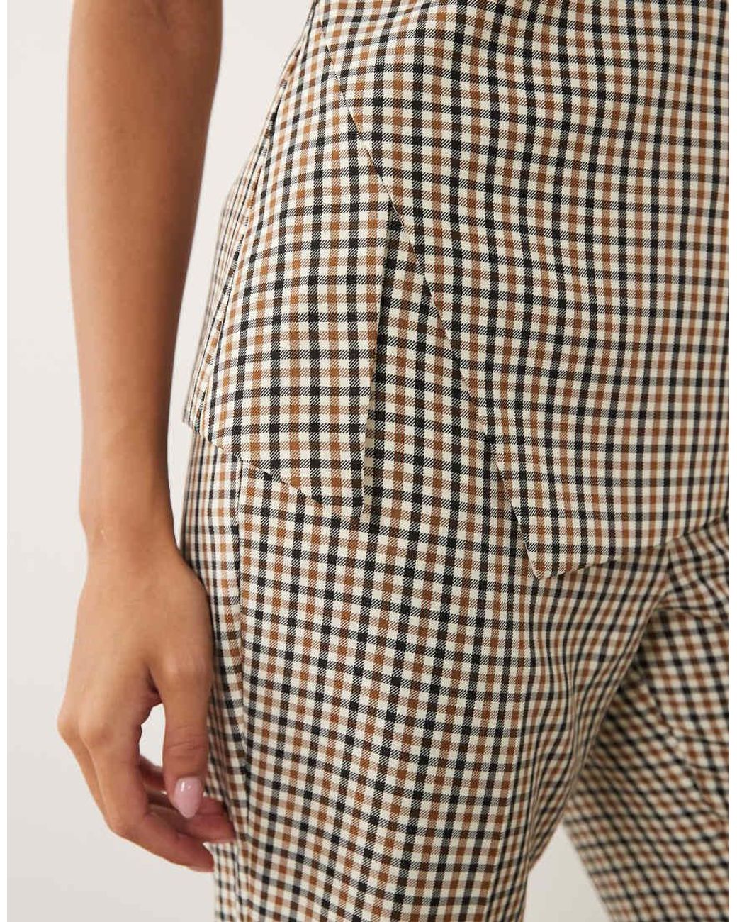 ASOS Brown Tailored Tuck Detail Top