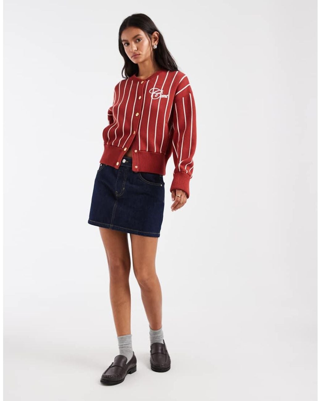 Gant Red Varsity Logo Button Up Cardigan