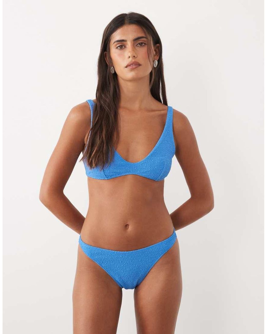 ARKET Blue Co-ord Crinkle Bikini Bottom
