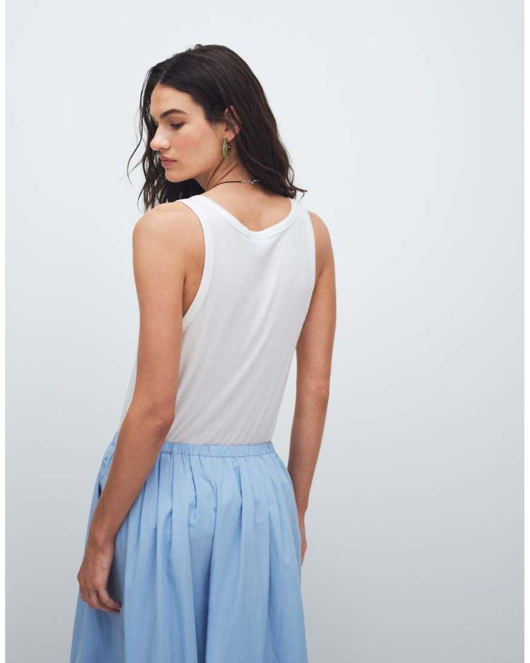ASOS Blue Sheer Loose Fit Scoop Neck Tank Top
