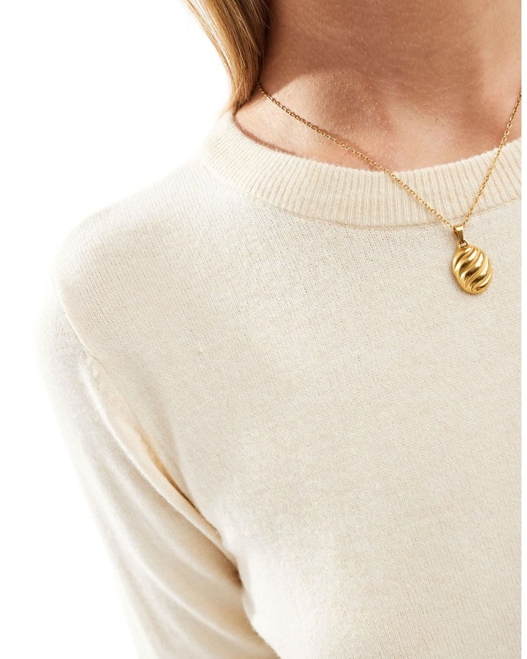 Object White Crewneck Knitted Jumper