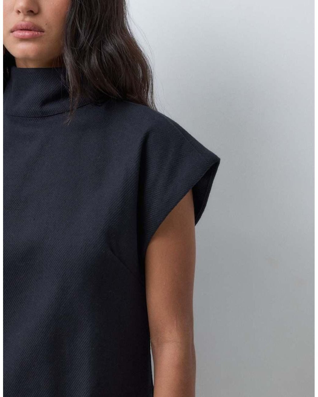 ASOS Blue High Funnel Neck Smock Mini Dress