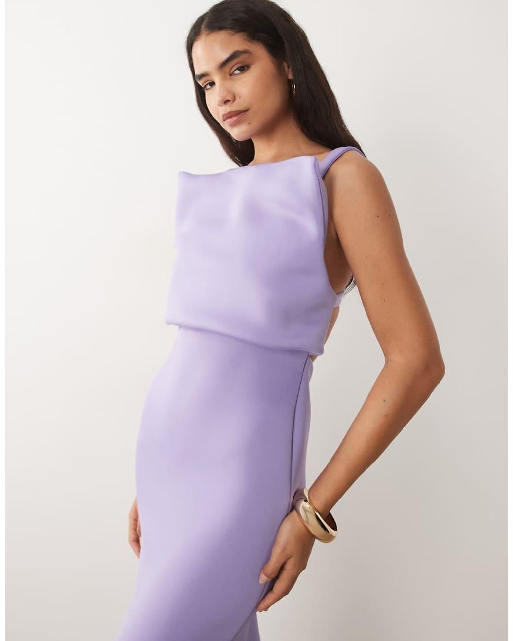 ASOS Gestructureerde Cami Maxi Jurk in het Purple