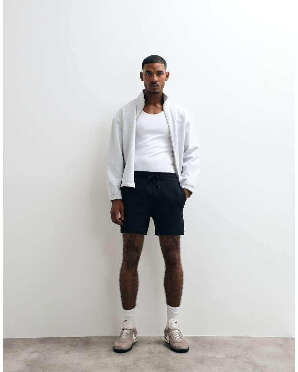 Hollister White Mid Thigh Cooling Jersey Shorts for men